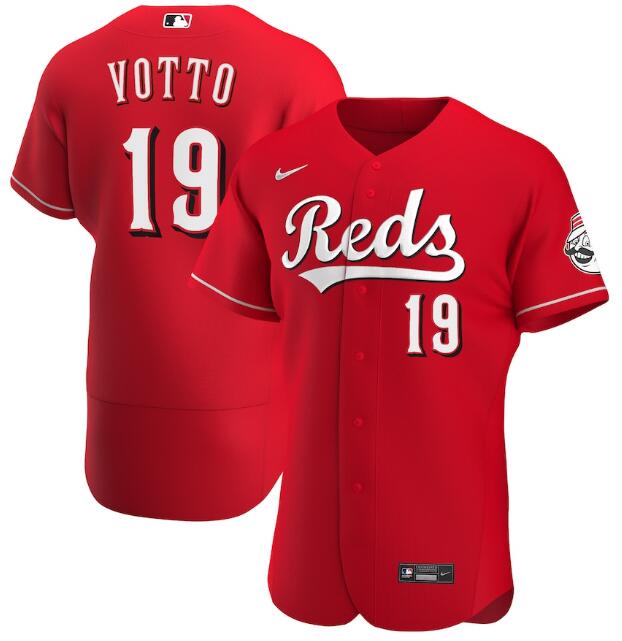 Men's Cincinnati Reds Red #19 Joey Votto Flex Base Stitched MLB Jersey