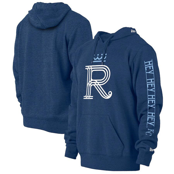 Men's Kansas City Royals 2022 City Connect Collection Navy Pullover Hoodie - Click Image to Close