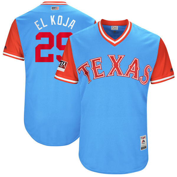 Men's Texas Rangers Adrian Beltre "El Koja" Majestic Light Blue/Royal 2017 Little League World Series Players Weekend Classic Jersey