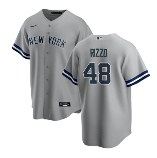 Men's New York Yankees #48 Anthony Rizzo Gray Cool Base Stitched Baseball Jersey - Click Image to Close