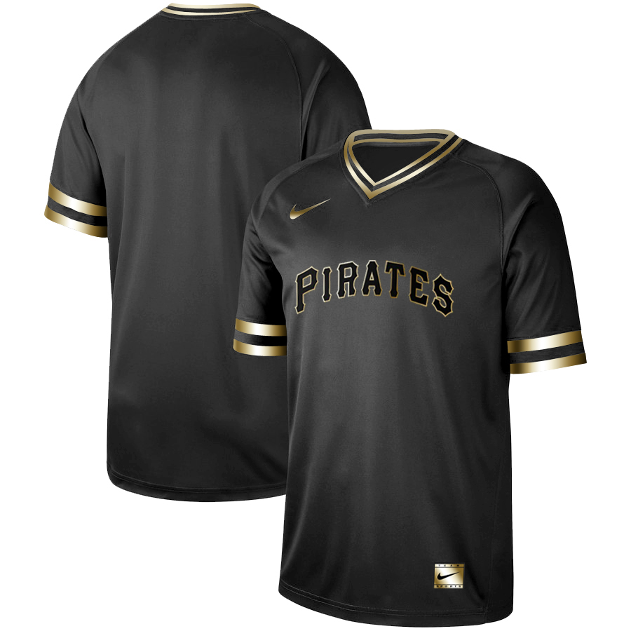 Men's Pittsburgh Pirates Black Gold Stitched MLB Jersey - Click Image to Close