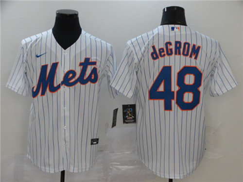 Men's New York Mets #48 Jacob DeGrom White Cool Base Stitched MLB Jersey - Click Image to Close