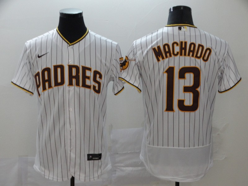 Men's San Diego Padres #13 Manny Machado White Flex Base Stitched MLB Jersey