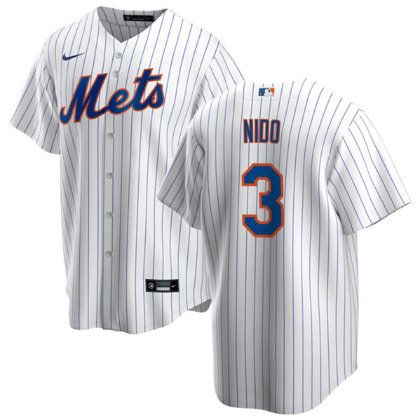 Men's New York Mets #3 Tom??s Nido White Cool Base Stitched Jersey