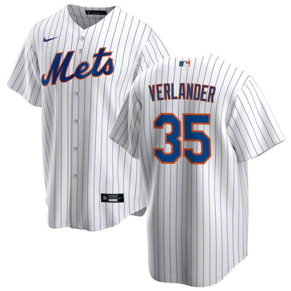 Men's New York Mets #35 Justin Verlander White Cool Base Stitched Baseball Jersey - Click Image to Close