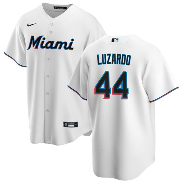 Men's Miami Marlins #44 Jes??s Luzardo White Cool Base Stitched Baseball Jersey