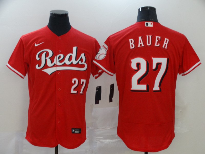 Men's Cincinnati Reds #27 Trevor Bauer Reds Flex Base Stitched MLB Jersey