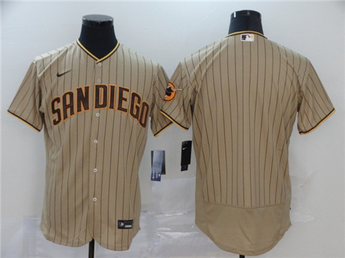 Men's San Diego Padres Blank Tan Brown Flex Base Stitched MLB Jersey