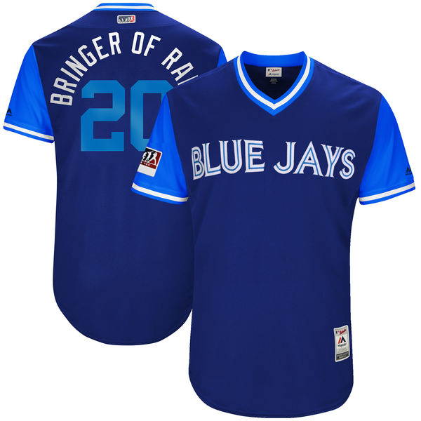 Men's Toronto Blue Jays Josh Donaldson "Bringer of Rain" Majestic Light Blue/Royal 2017 Little League World Series Players Weekend Classic Jersey