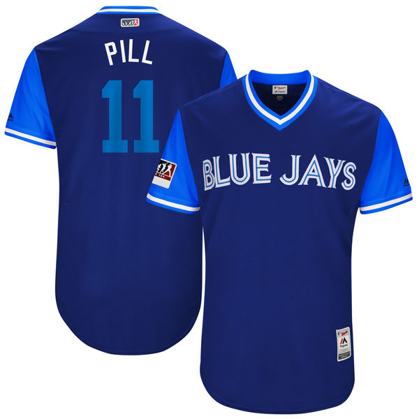 Men's Toronto Blue Jays Kevin Pillar "Pill" Majestic Light Blue/Royal 2017 Little League World Series Players Weekend Classic Jersey