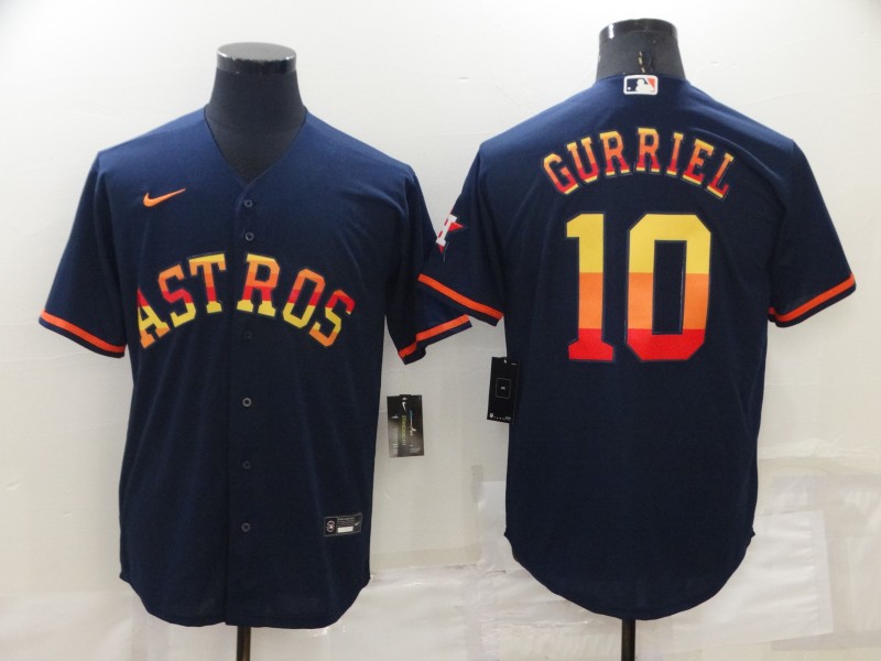 Men's Houston Astros #10 Yuli Gurriel 2022 Navy Cool Base Stitched Jersey