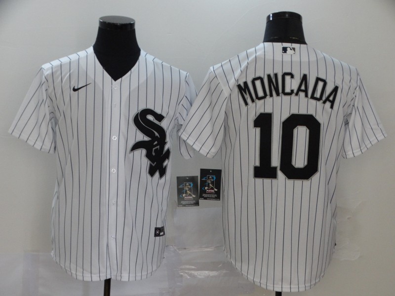 Men's Chicago White Sox Blank #10 #10 Yo??n Moncada White Cool Base Stitched MLB Jersey