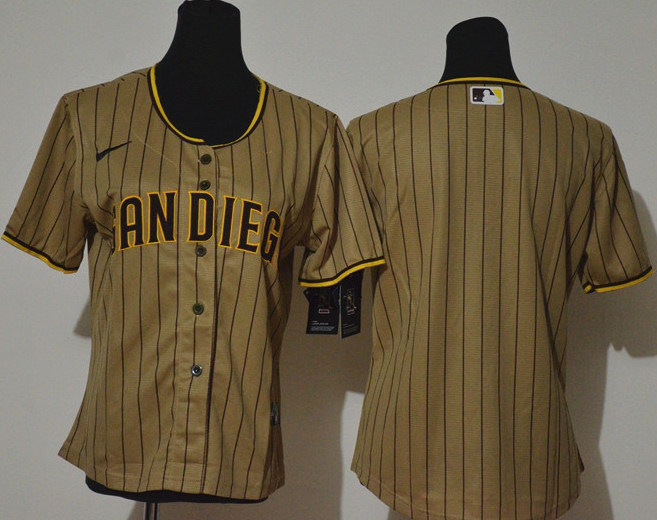 Men's San Diego Padres Blank White Brown Cool Base Stitched Jersey