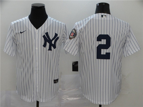 Men's New York Yankees #2 Derek Jeter White Cool Base Stitched MLB Jersey