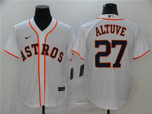 Men's Houston Astros #27 Jose Altuve White Cool Base Stitched MLB Jersey