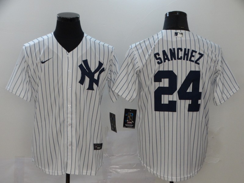 Men's New York Yankees #24 Gary S??nchez 2020 White Cool Base Stitched MLB Jersey