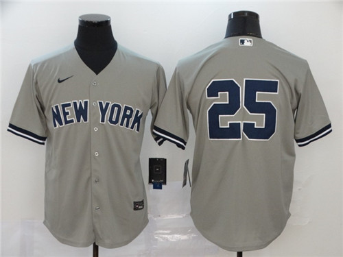 Men's New York Yankees #25 Gleyber Torres Grey Cool Base Stitched MLB Jersey