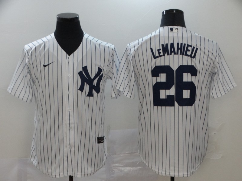 Men's New York Yankees #26 DJ LeMahieu White Cool Base Stitched MLB Jersey - Click Image to Close