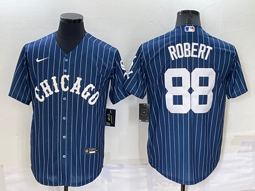 Men's Chicago White Sox #88 Luis Robert Navy Cool Base Stitched Jersey