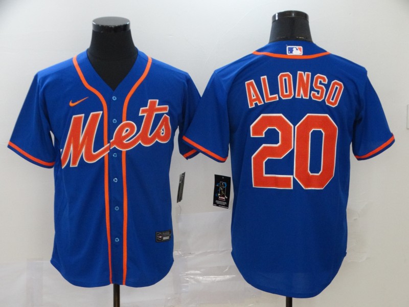 Men's New York Mets #20 Pete Alonso Blue Cool Base Stitched MLB Jersey