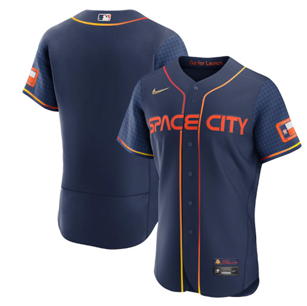 Men's Houston Astros Blank 2022 Navy City Connect Flex Base Stitched Baseball Jersey - Click Image to Close