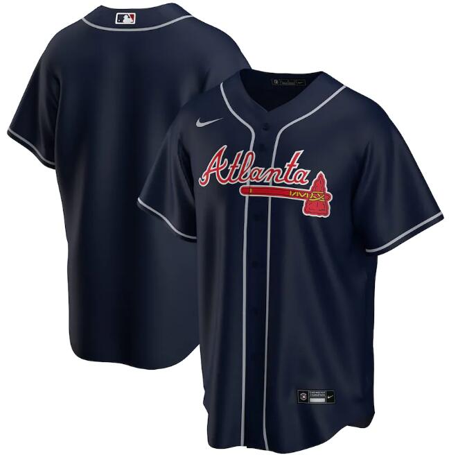 Men's Atlanta Braves Navy Cool Base Stitched MLB Jersey