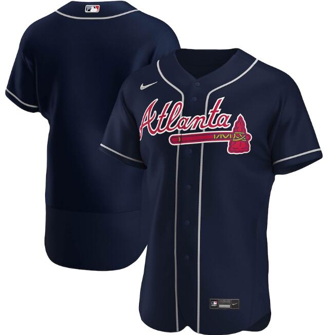 Men's Atlanta Braves Blank Navy Flex Base Stitched MLB Jersey