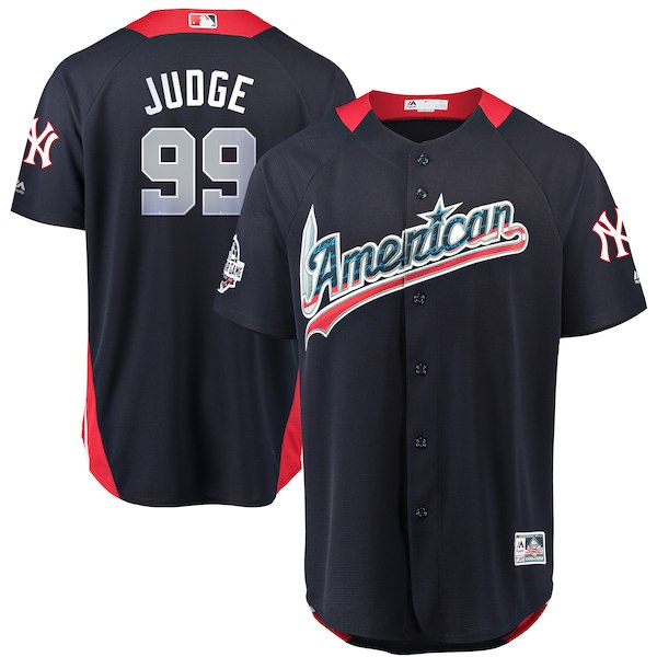 American League #99 Aaron Judge Navy 2018 MLB All-Star Game Home Run Derby Jersey - Click Image to Close