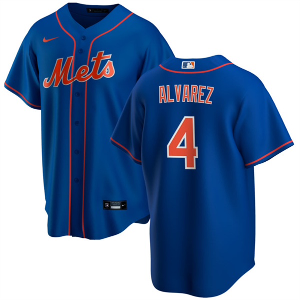 Men's New York Mets #4 Francisco ??lvarez Royal Cool Base Stitched Baseball Jersey