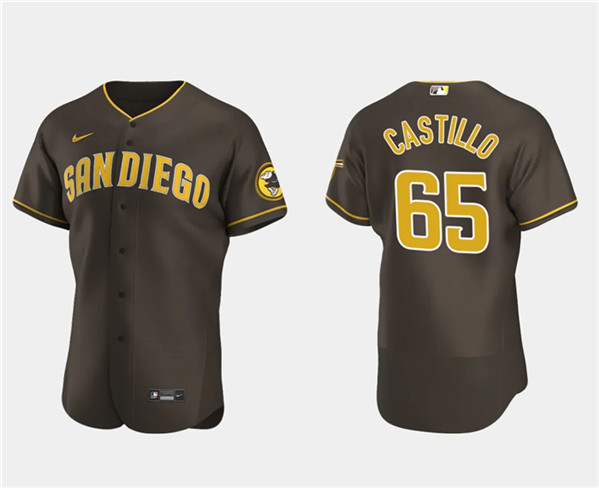 Men's San Diego Padres #65 Jos?? Castillo Brown Flex Base Stitched Baseball Jersey