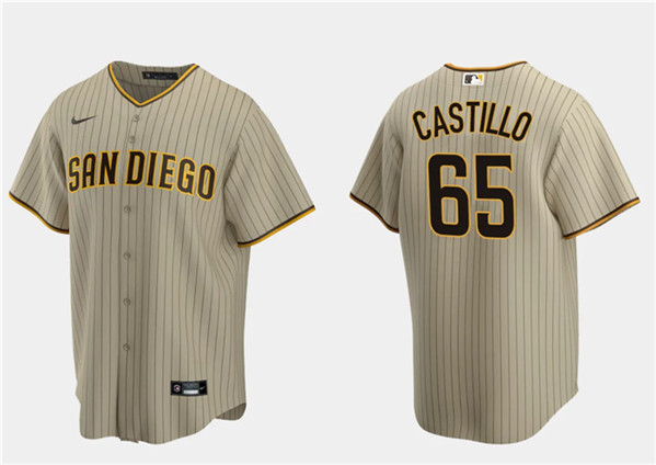 Men's San Diego Padres #65 Jos?? Castillo Tan Cool Base Stitched Jersey