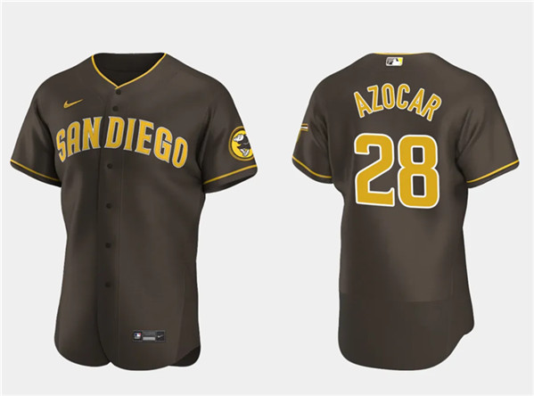 Men's San Diego Padres #28 Jos?? Azocar Brown Flex Base Stitched Baseball Jersey