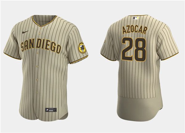 Men's San Diego Padres #28 Jos?? Azocar Tan Flex Base Stitched Baseball Jersey