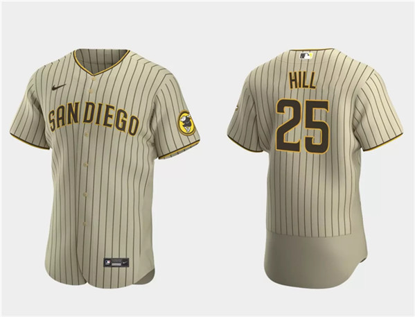 Men's San Diego Padres #25 Tim Hill Tan Flex Base Stitched Baseball Jersey