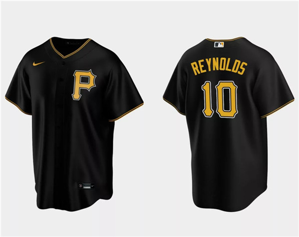 Men's Pittsburgh Pirates #10 Bryan Reynolds Black Cool Base Stitched Baseball Jersey