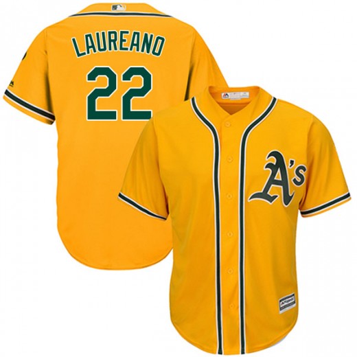 Men's Oakland Athletics #22 Ram??n Laureano Gold Stitched MLB Jersey