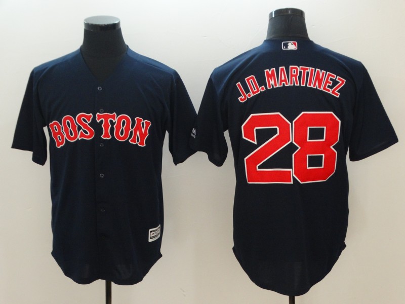 Men's Boston Red Sox #28 J.D. Martinez Navy Cool Base Stitched MLB Jersey