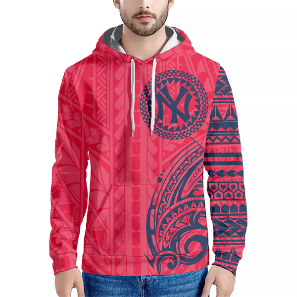 Men's New York Yankees Red Hoodie - Click Image to Close