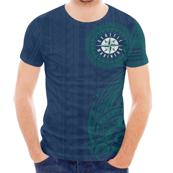 Men's Seattle Mariners Blue T-Shirt - Click Image to Close