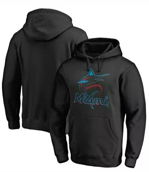 Men's Miami Marlins Black Hoodie - Click Image to Close