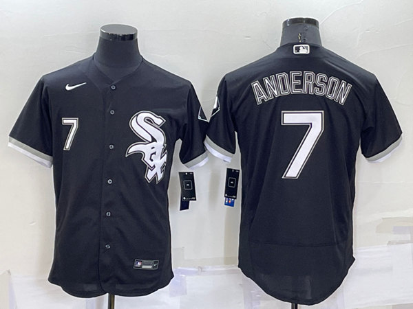 Men's Chicago White Sox #7 Tim Anderson Black Flex Base Stitched Jersey