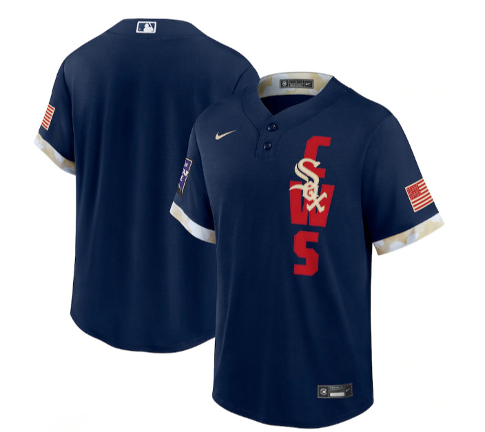 Men's Chicago White Sox Blank 2021 Navy All-Star Cool Base Stitched MLB Jersey