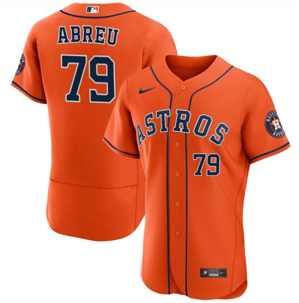 Men's Houston Astros #79 Jos?? Abreu Orange Flex Base Stitched Jersey