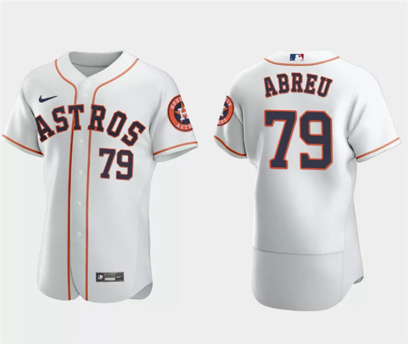 Men's Houston Astros #79 Jos?? Abreu White Flex Base Stitched Jersey