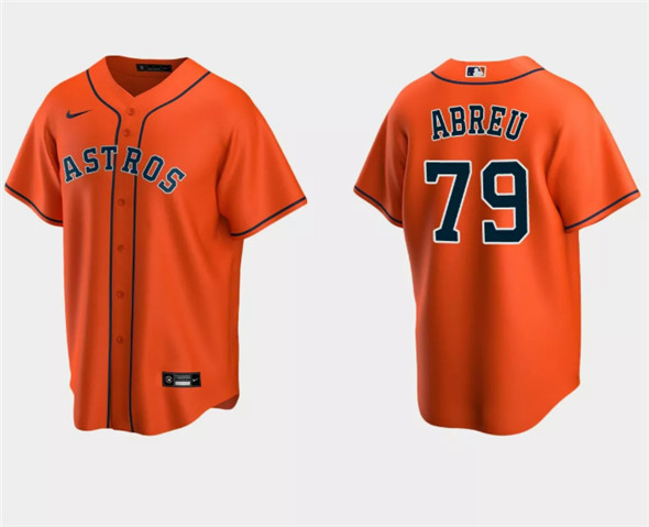 Men's Houston Astros #79 Jos?? Abreu Orange Cool Base Stitched Jersey