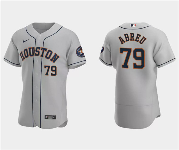 Men's Houston Astros #79 Jos?? Abreu Gray Flex Base Stitched Jersey