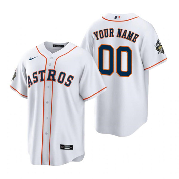 Men's Houston Astros Custom White 2022 World Series Home Stitched Baseball Jersey