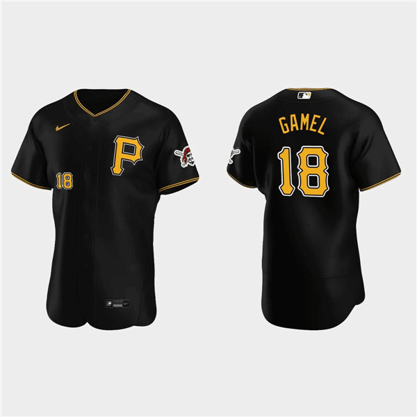 Men's Pittsburgh Pirates #18 Ben Gamel Black Flex Base Stitched Jersey