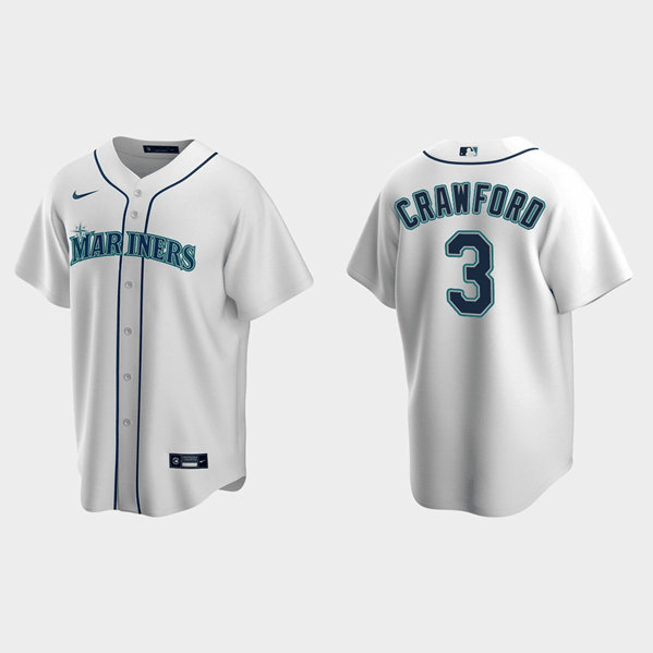 Men's Seattle Mariners #3 J.P. Crawford White Cool Base Stitched Jersey