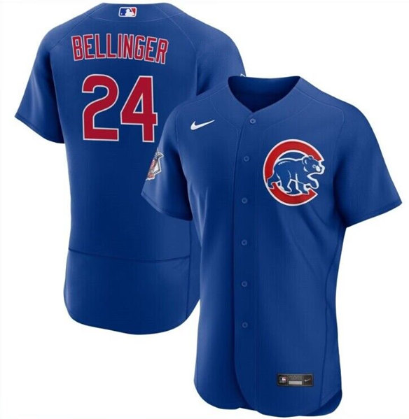 Men's Chicago Cubs #24 Cody Bellinger Royal Flex Base Stitched Baseball Jersey